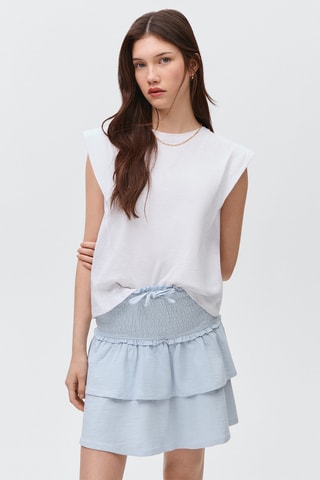 Jupe froncée volants - Bleu clair