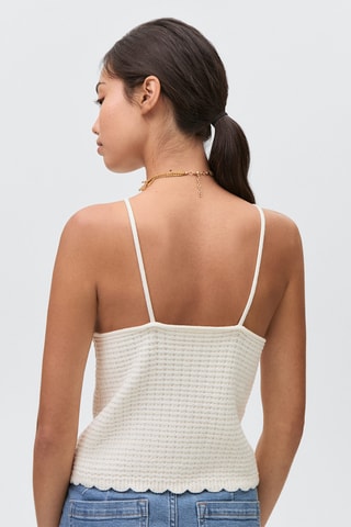 Top maille ajourée - Blanc cassé