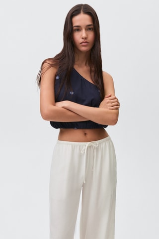 Pantalon droit lin - Blanc cassé