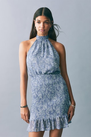 Robe imprimé emmanchures américaines - Bleu clair