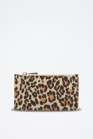 Porte-monnaie similicuir léopard - Marron