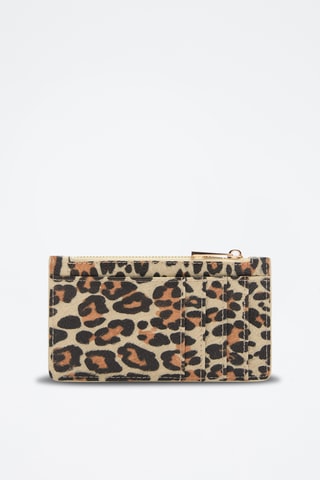 Porte-monnaie similicuir léopard - Marron