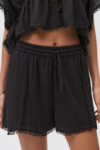 Short coton pompons - Noir