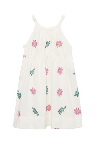 Robe à broderie florale - Beige