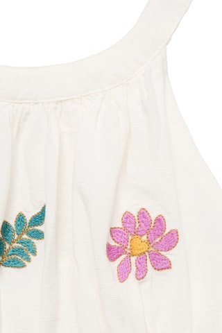 Robe à broderie florale - Beige