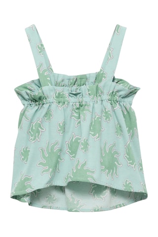 Chemisier imprimé bretelles - Vert pastel