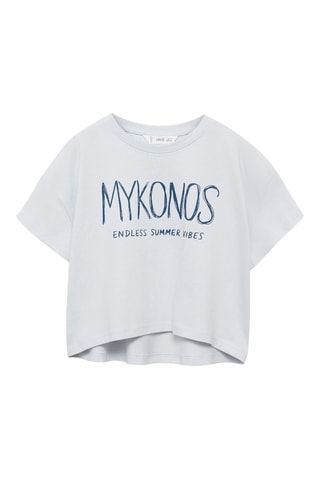 T-shirt imprimé message - Bleu clair