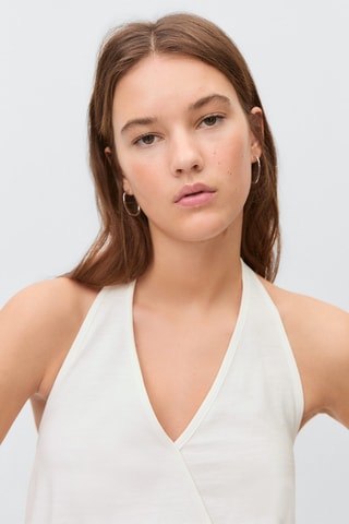 Haut croisé emmanchures américaines - Blanc cassé