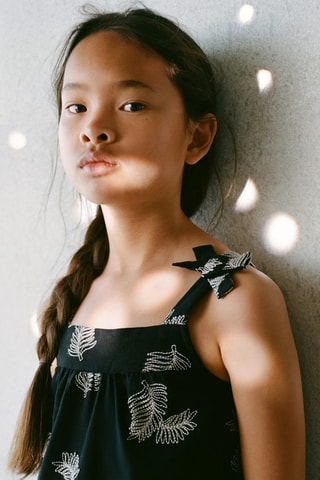 Blouse détails brodés - Noir