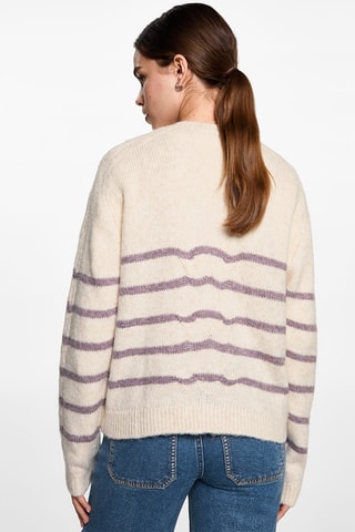 Pull-over rayures oversize - Blanc cassé