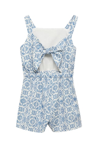 Combinaison imprimée lin - Bleu