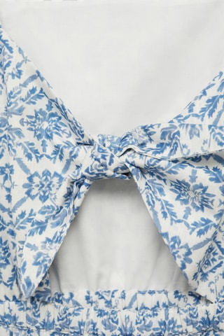 Combinaison imprimée lin - Bleu