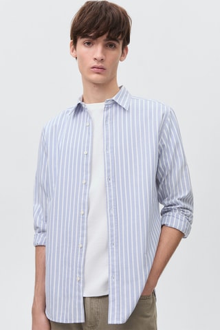 Chemise oxford rayée - Bleu clair