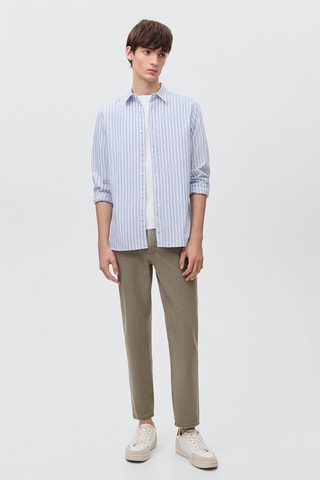 Chemise oxford rayée - Bleu clair