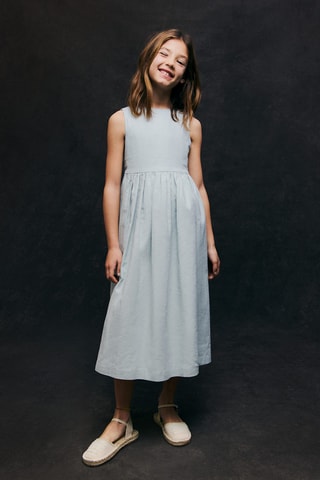 Robe lin noeud - Bleu