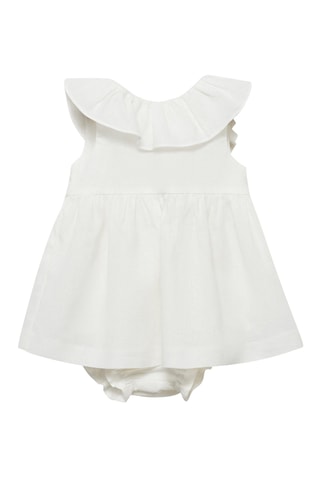 Robe et culotte lin noeud - Blanc cassé