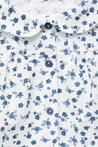 Blouse coton à fleurs - Blanc cassé