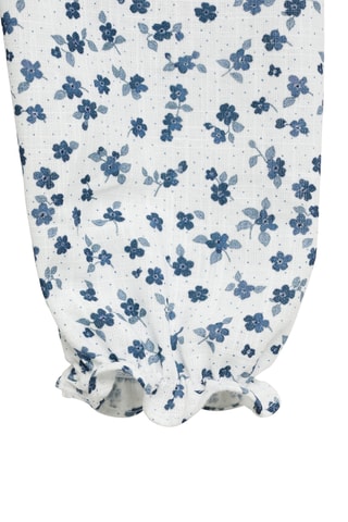 Blouse coton à fleurs - Blanc cassé