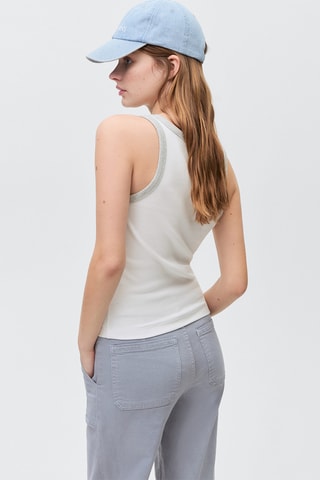 Top empiècement contrastant - Blanc cassé