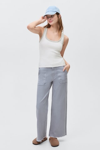 Top empiècement contrastant - Blanc cassé