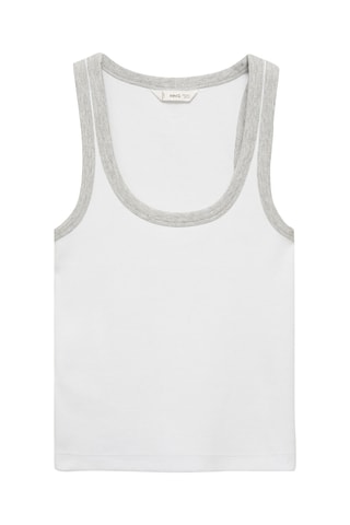 Top empiècement contrastant - Blanc cassé