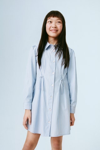 Robe chemisier à rayures - Bleu