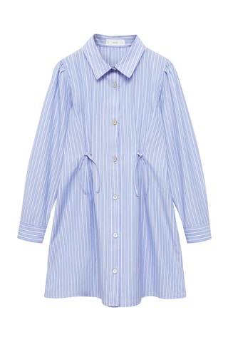 Robe chemisier à rayures - Bleu