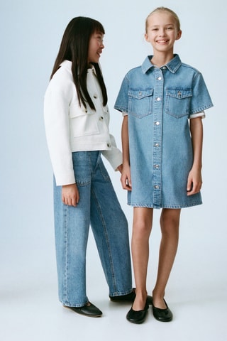 Robe en jean courte - Bleu