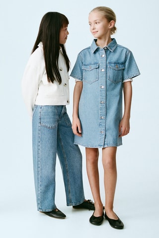 Robe en jean courte - Bleu