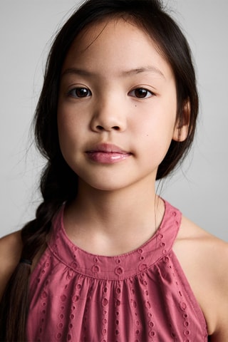 Robe brodée à volants - Rouge