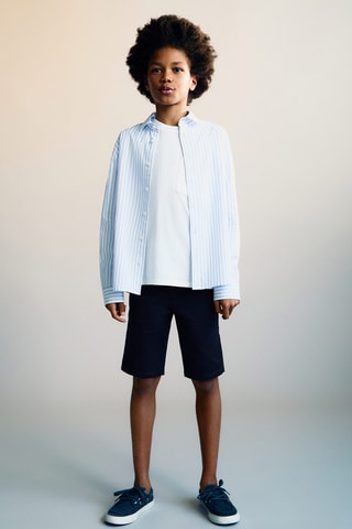 Bermuda style chino en coton - Blanc