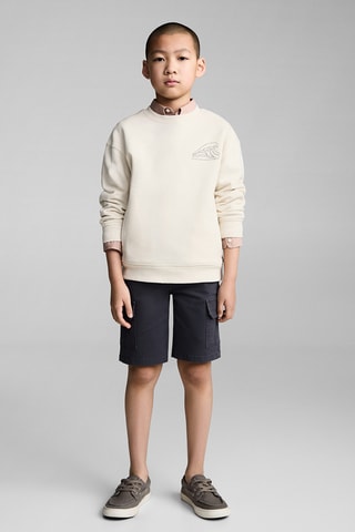 Bermuda coton cargo - Blanc