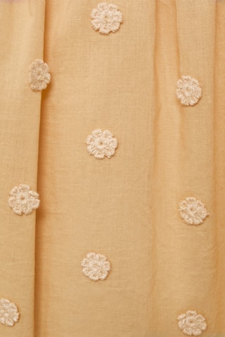 Blouse brodée froncée - Moutarde