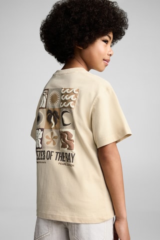 T-shirt en coton imprimé - Sable