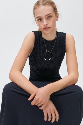 Robe longue détail froncé - Bleu marine