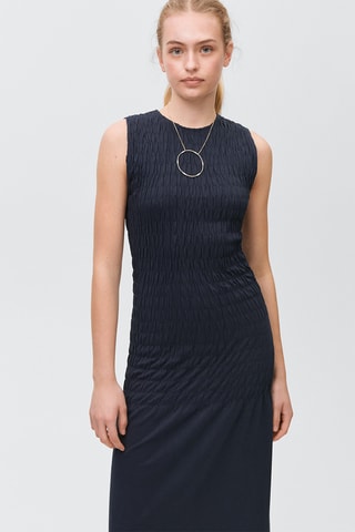 Robe longue détail froncé - Bleu marine