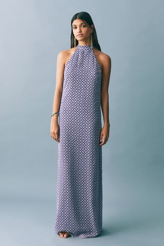 Robe imprimé emmanchures américaines - Bleu