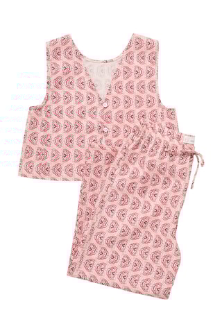 Pantalon imprimé coton - Rose