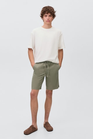 Bermuda coton cordon - Kaki