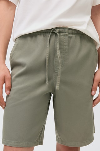 Bermuda coton cordon - Kaki