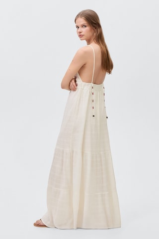 Robe brodée soleil - Blanc cassé