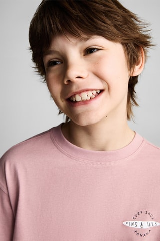 T-shirt message manches courtes - Rose