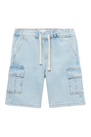 Bermuda en jean cargo - Bleu clair