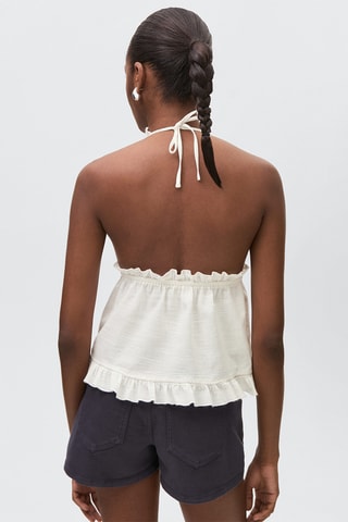 Top fermeture noeud - Blanc cassé