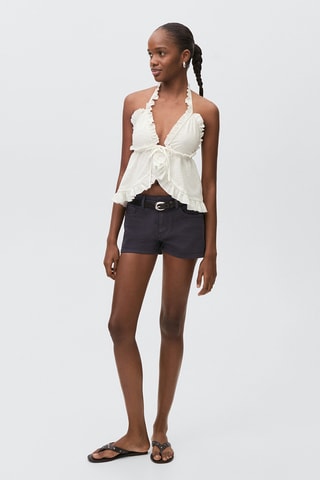 Top fermeture noeud - Blanc cassé