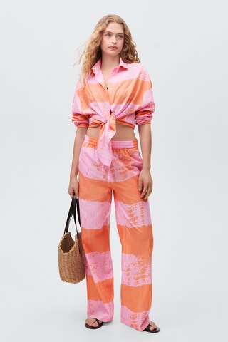 Chemise oversize imprimée - Rose