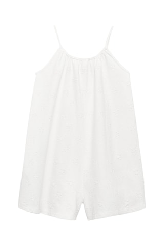 Combinaison broderie florale - Blanc cassé