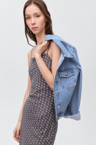 Robe longue imprimée - Anthracite