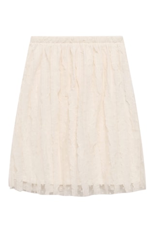 Jupe tulle à empiècements contrastants - Beige