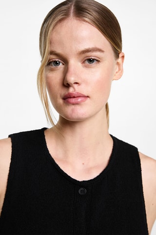 Top maille boutons - Noir